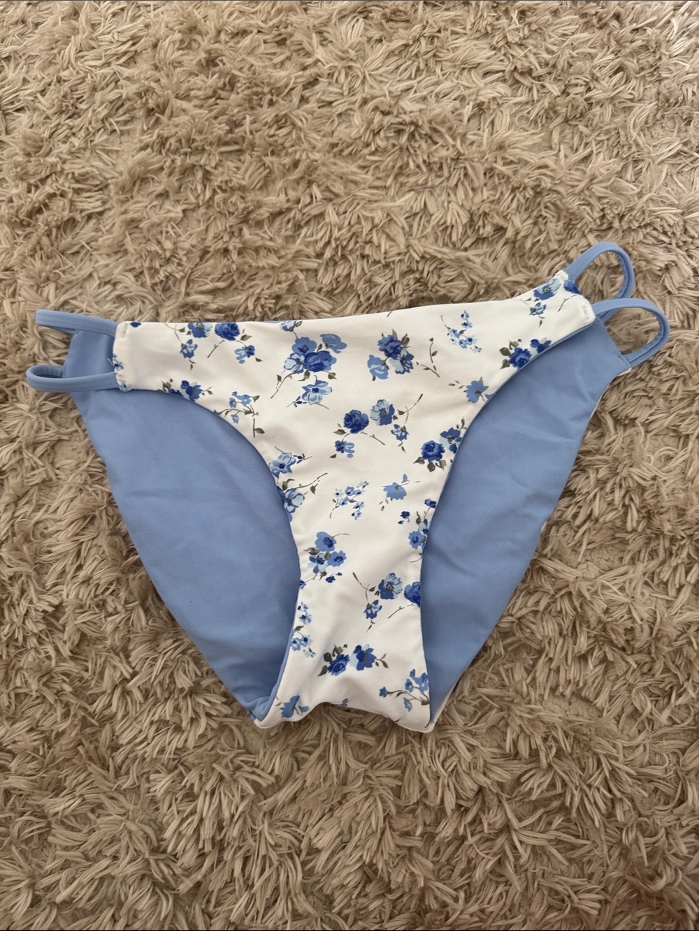 Hollister Blue & White Floral Bikini Bottoms